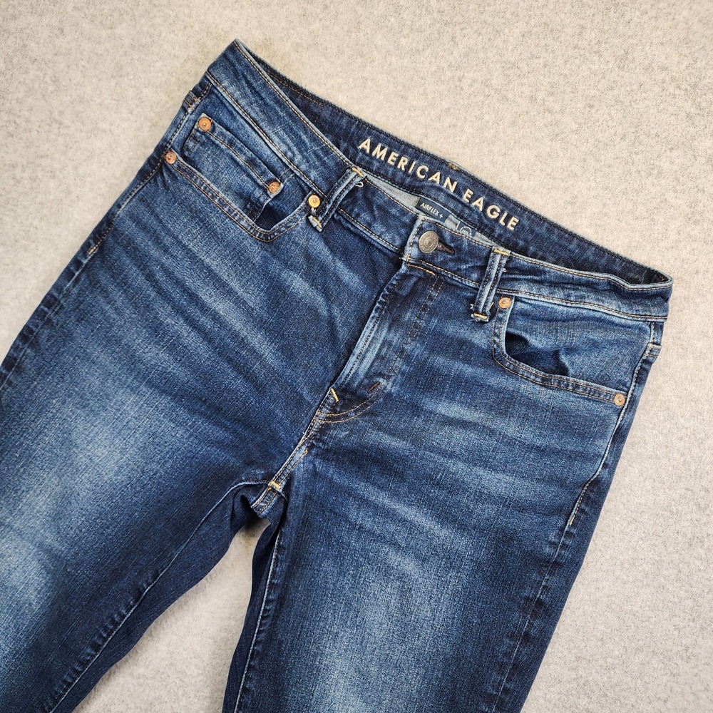 American Eagle Airflex Original Bootcut Jeans Mens 33x29 Stretch Blue Wash Denim